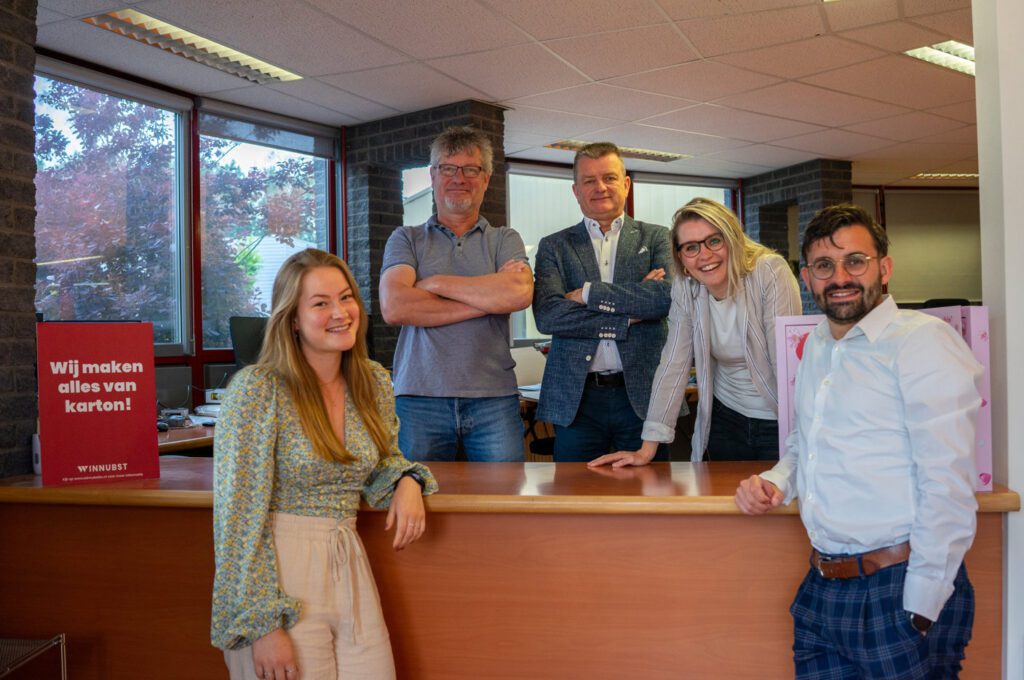 De familie Winnubst (v.l.n.r): Noor stam, Peter, Albert, Maxime en Tom Winnubst.