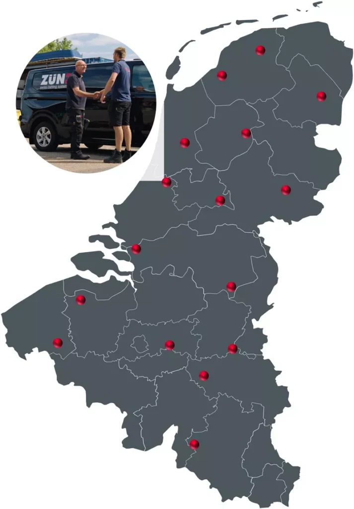 Een team van vijftien vakkundige service engineers, verspreid door de Benelux, staat klaar om klanten snel verder te helpen.